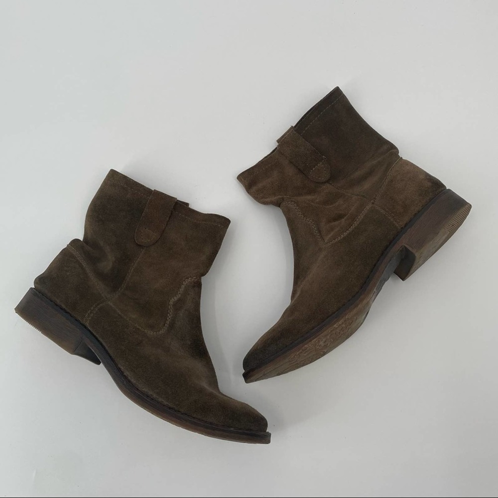 ZIGI SOHO CANNOLI LEATHER SUEDE SLIP ON ANKLE BOOTS WOMEN'S SIZE 9